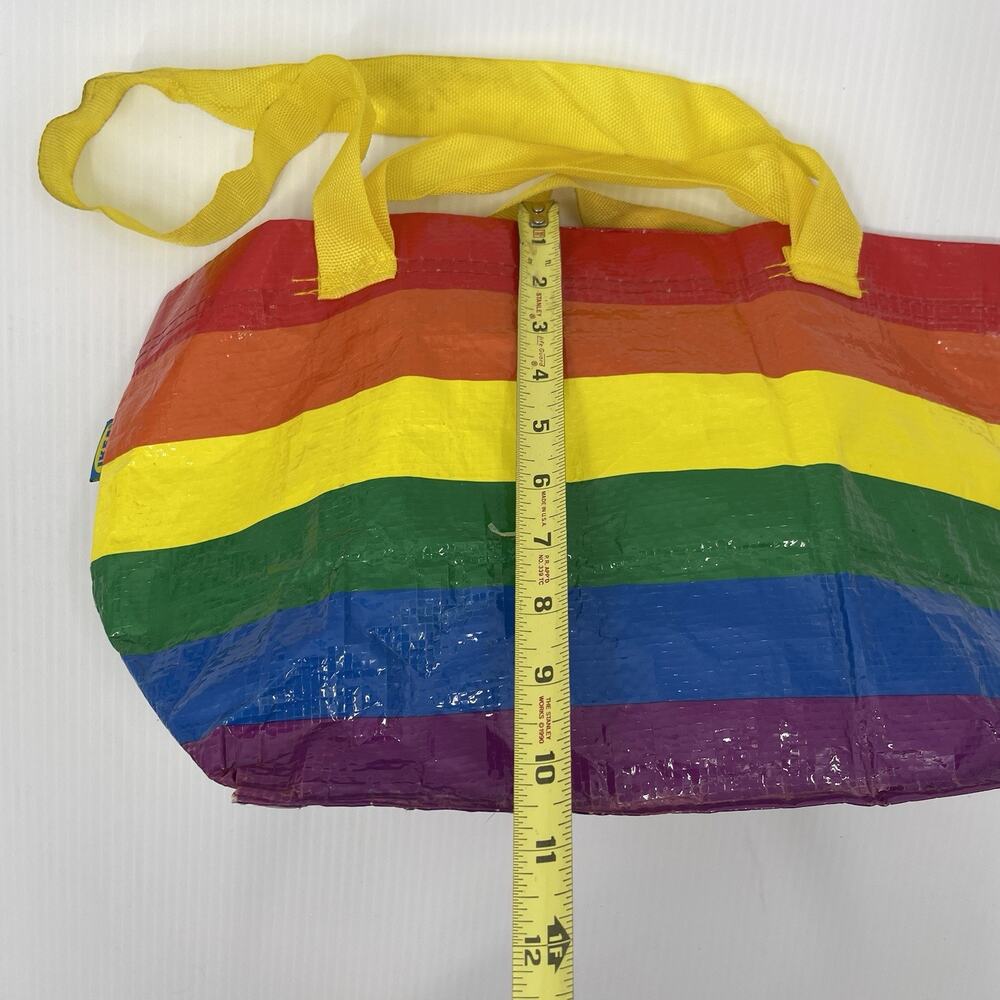 IKEA Tote Bag Storstomma Small Rainbow Multicolor Horizontal Stripes 10x17" - Picture 11 of 12